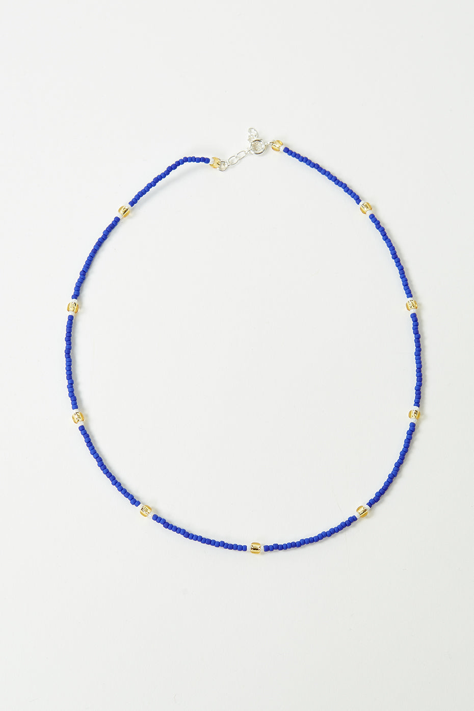 Rhimani Navy Blue & Gold Beaded Necklace