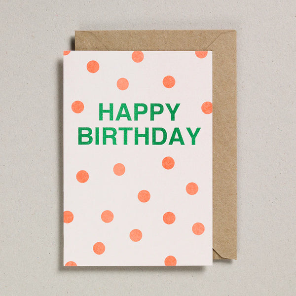 : Riso Occasions Cards -orange/green - Happy Birthday