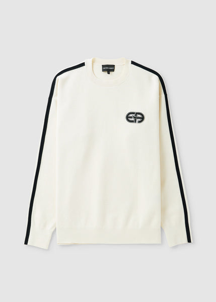 Mens Panel Sweatshirt In White