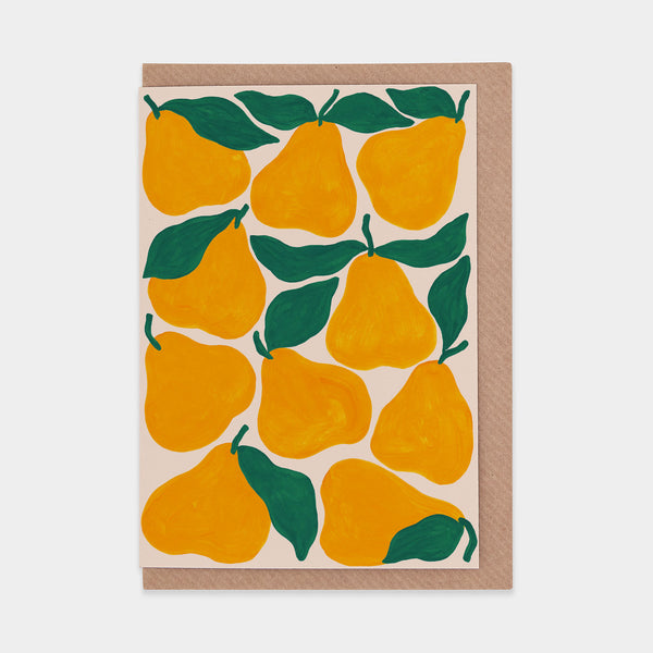 Liv Lee Yellow Pears Greetings Card