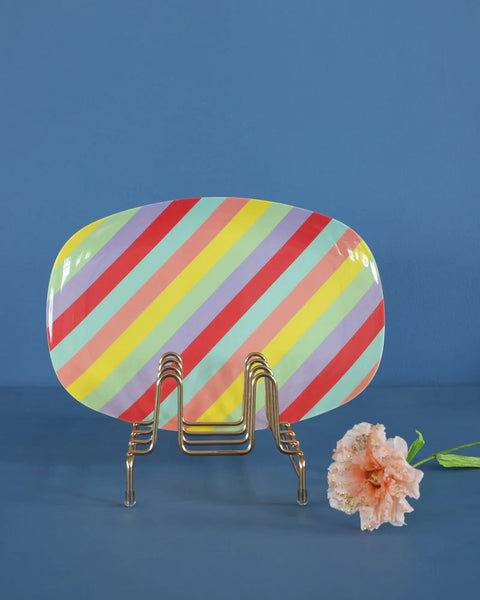 Melamine Plate with Stripes