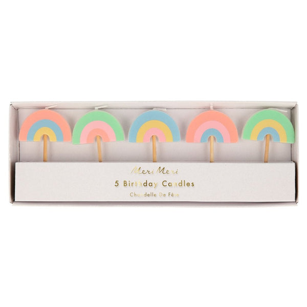 5 Rainbow Birthday Candles