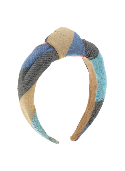 Twisted Hairband - Beige/blue