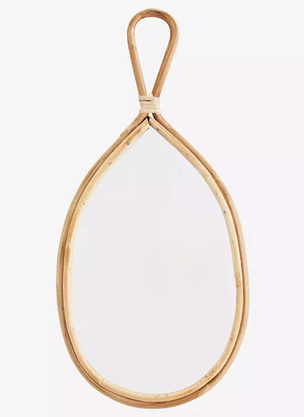 Oval Mirror With Bamboo Frame