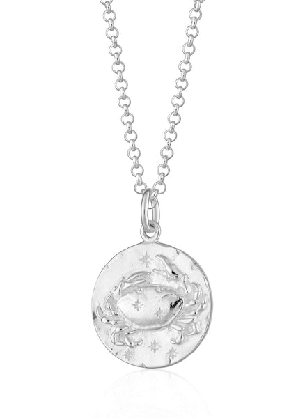 Cancer Zodiac Necklace - Silver