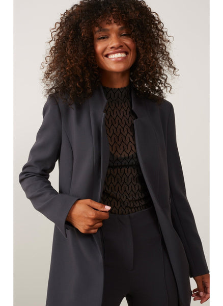 Yaya Long Blazer - Charcoal