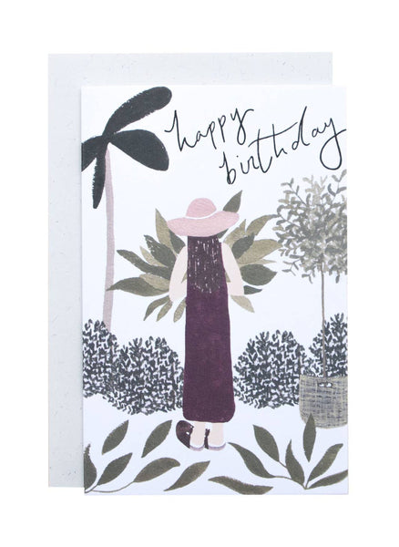 The Hidden Pearl Studio Boho Garden Girl Greeting Card
