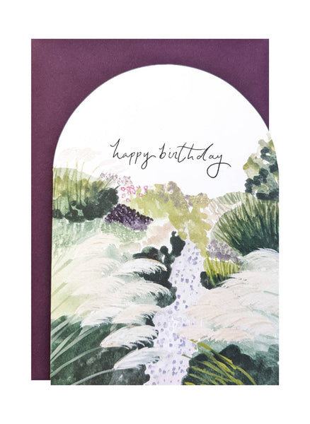 The Hidden Pearl Studio 'happy Birthday' Pampas Garden Birthday Card