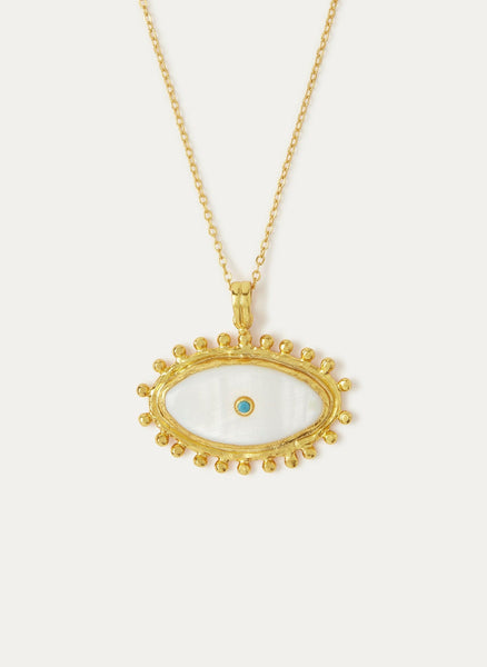 Bodega Eye Mother Of Pearl Pendant Necklace