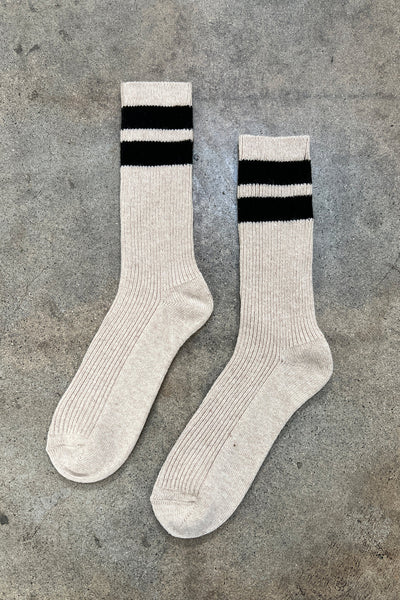 Oatmeal Black Grandpa Varsity Socks