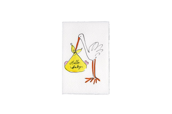 Hello Baby stork Card