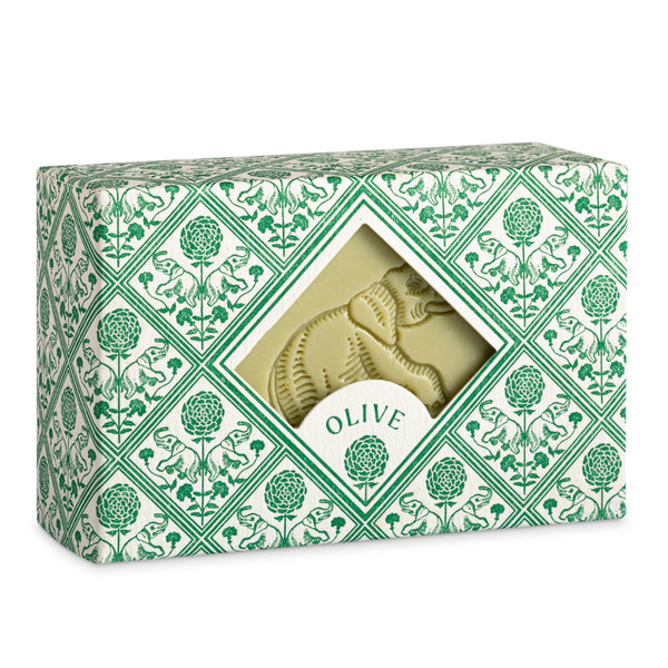 Olive Scented Hand Soap with Letterpressed Elephant Design