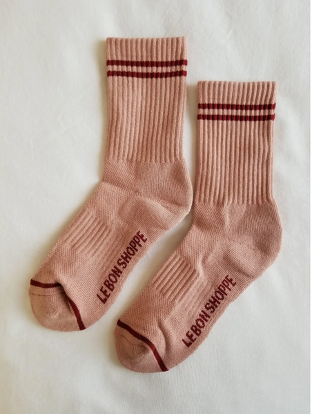 Vintage Pink Boyfriend Socks