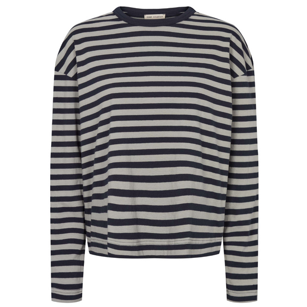 Signe Long Sleeves Striped Top - Dark Sapphire