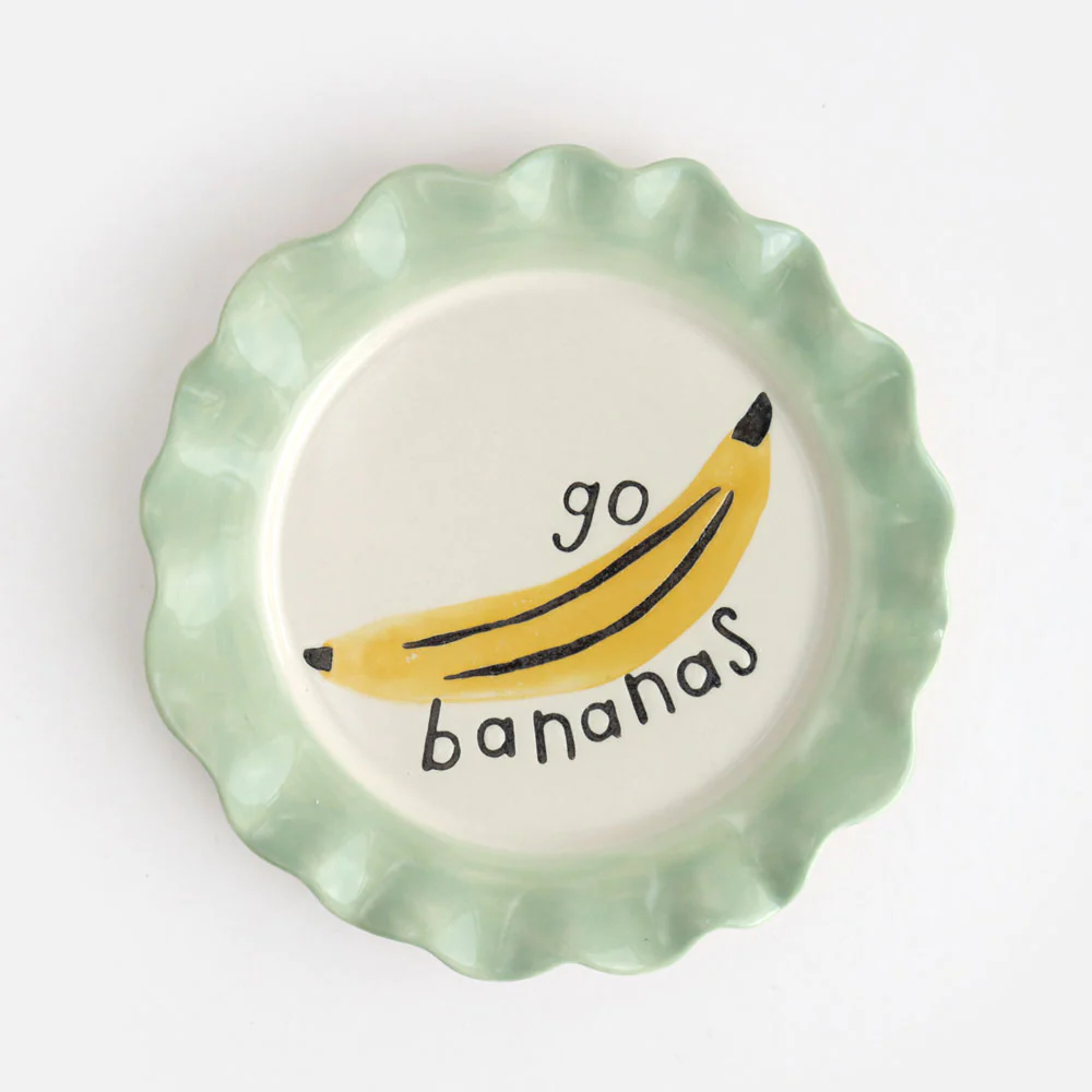 Pale Green Banana Ceramic Plate