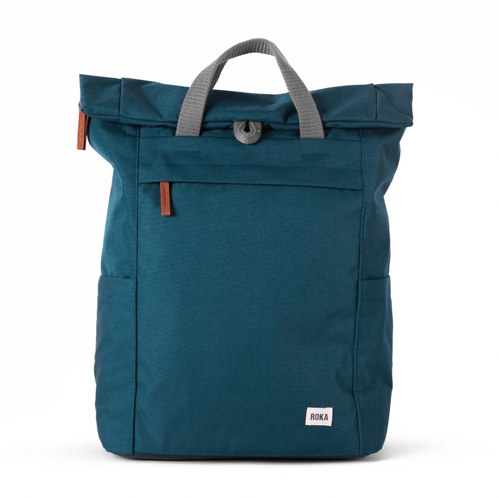 ROKA Roka Back Pack Rucksack Finchley A Large In Recycled Sustainable Canvas In Teal
