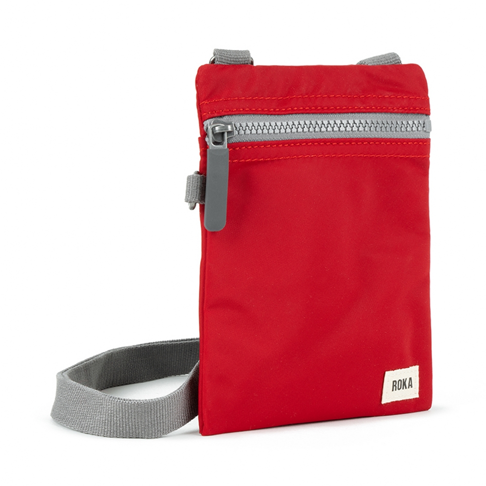 ROKA Roka Cross Body Shoulder Swing Pocket Bag Chelsea In Recycled Sustainable Nylon Cranberry