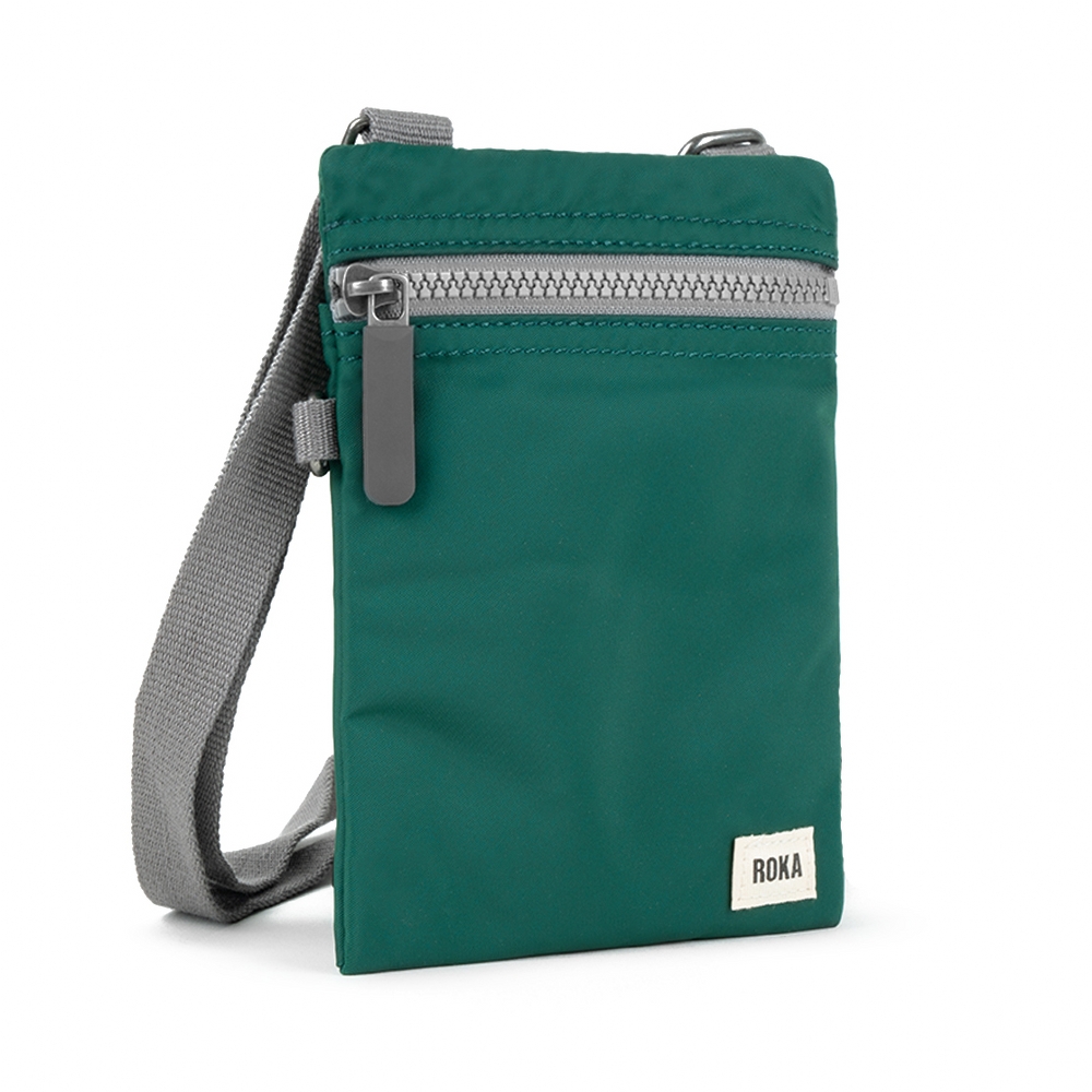 ROKA Cross Body Shoulder Swing Pocket Bag Chelsea In Recycled Sustainable Nylon Teal