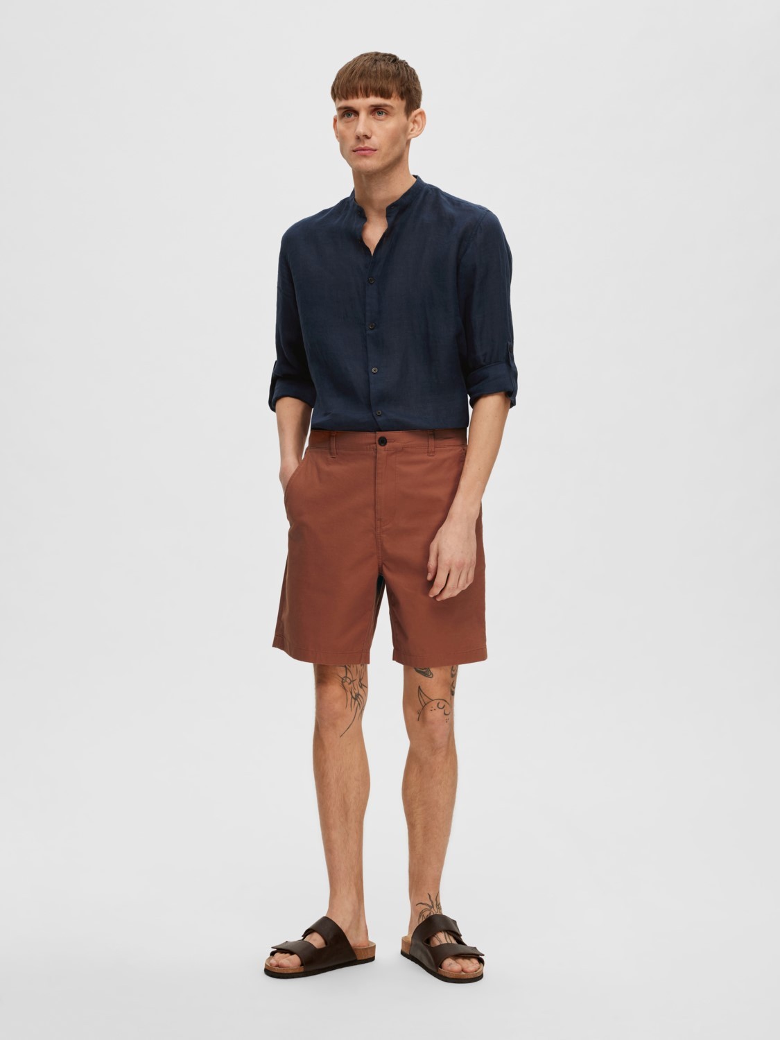Selected Homme Selected - Short Chino Rouille