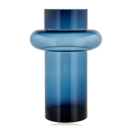 LYNGBY GLASS Glass Vase Tube 40cm Dark Blue
