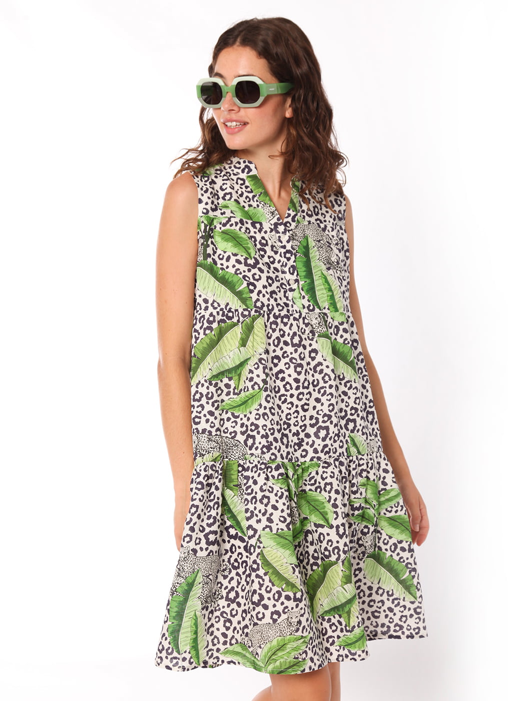 Palm Printed Vera Dress