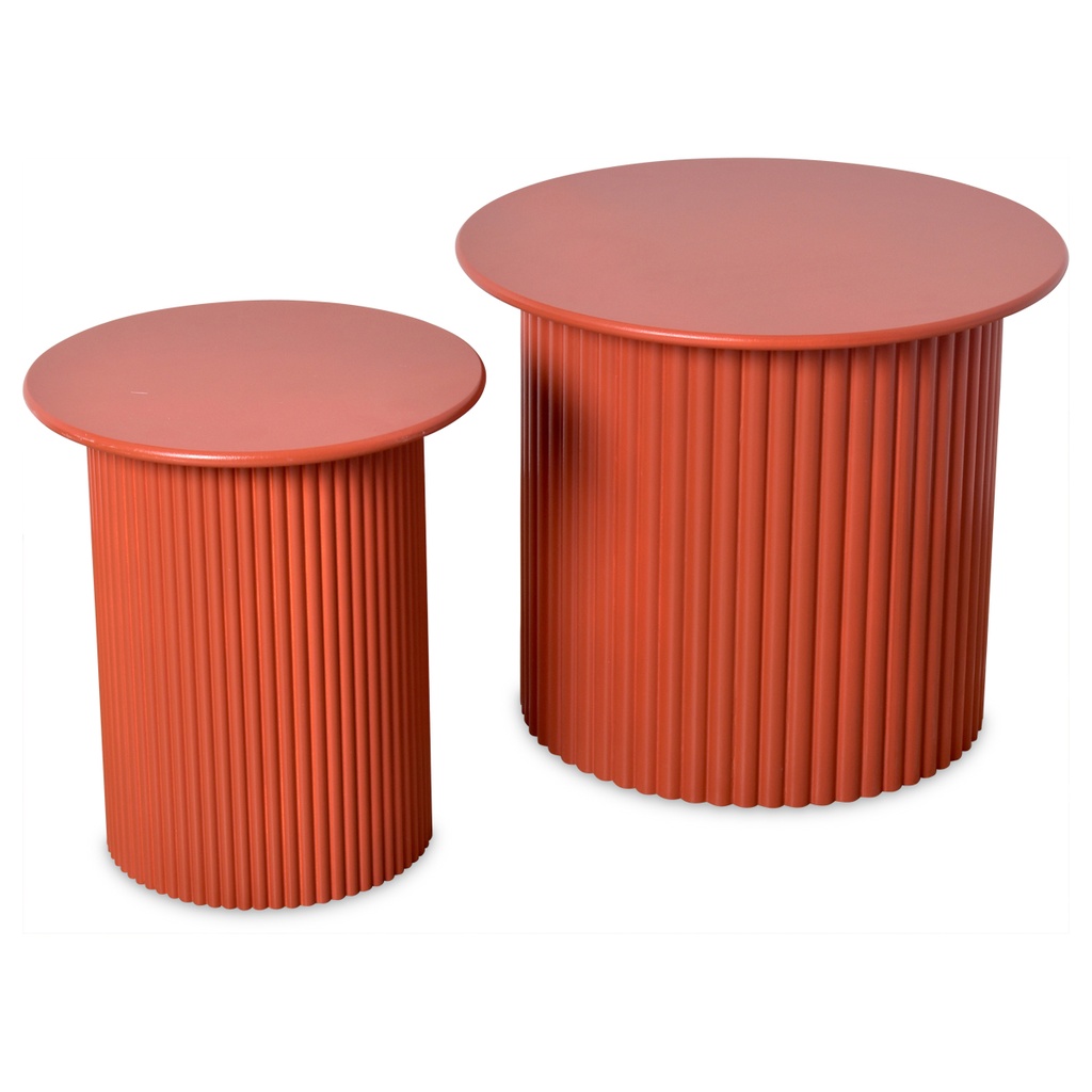 Set of 2 terracotta coffee tables