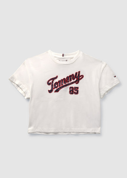 Tommy Hilfiger Kids White Sequin T-shirt in White