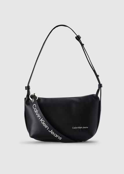 Calvin Klein Womens Sculpted Crossbody Bag With Logo Tag In Black