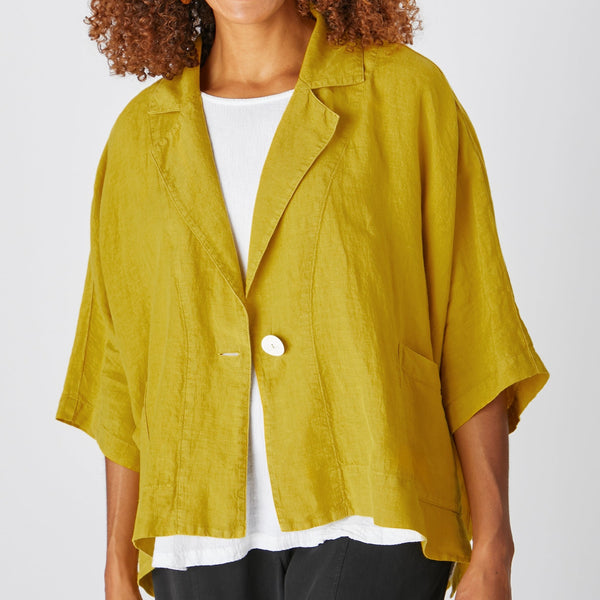 Organza Linen Jacket - Saffron