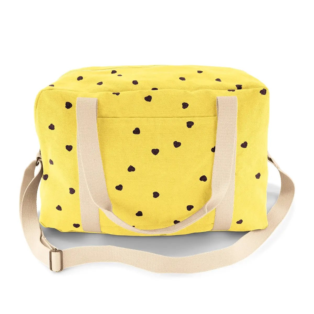 Raphael Heart Print Yellow Lemon Changing Bag