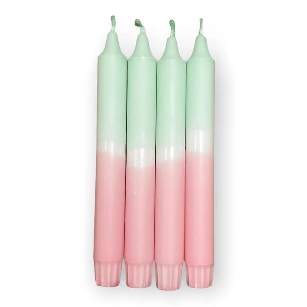 Pair Green & Pink Candles