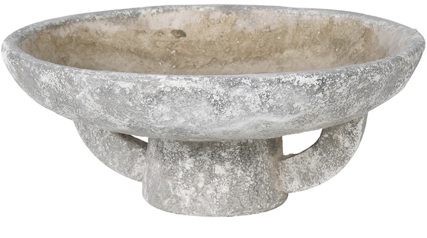 THE BROWNHOUSE INTERIORS Distressed footed cement bowl