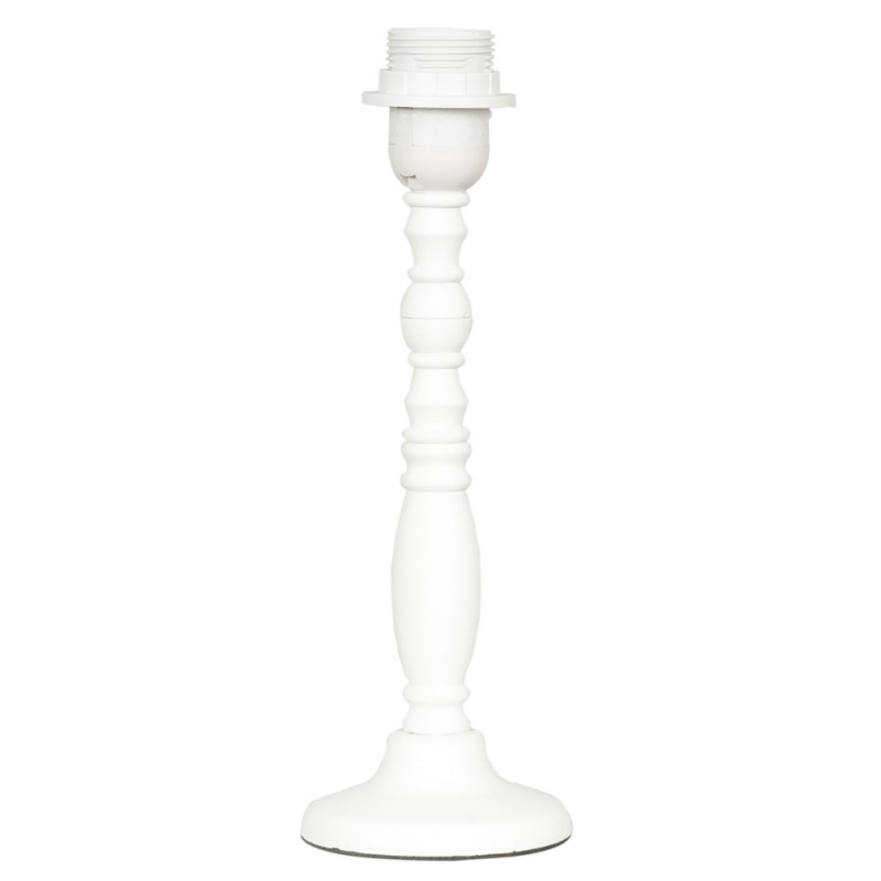 clayre & Eef White Wood Lamp Base  Round