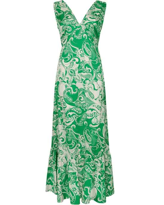 Athens Dress Paisley Green