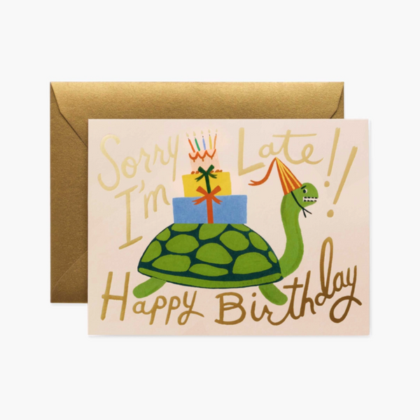 Sorry Tortoise Birthday Card