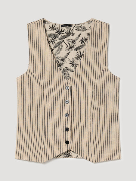 Striped Linen Vest