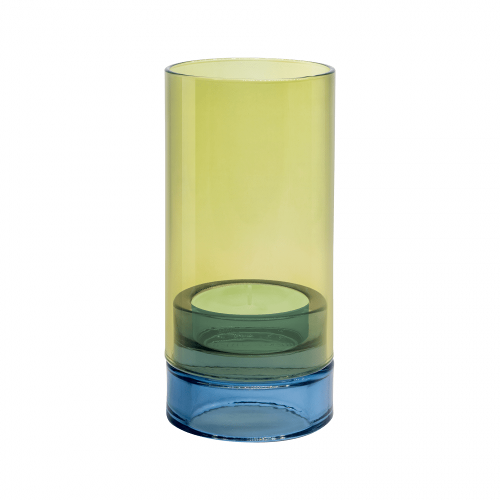 Remember Glass Tealight Holder 'Lys' - Lime