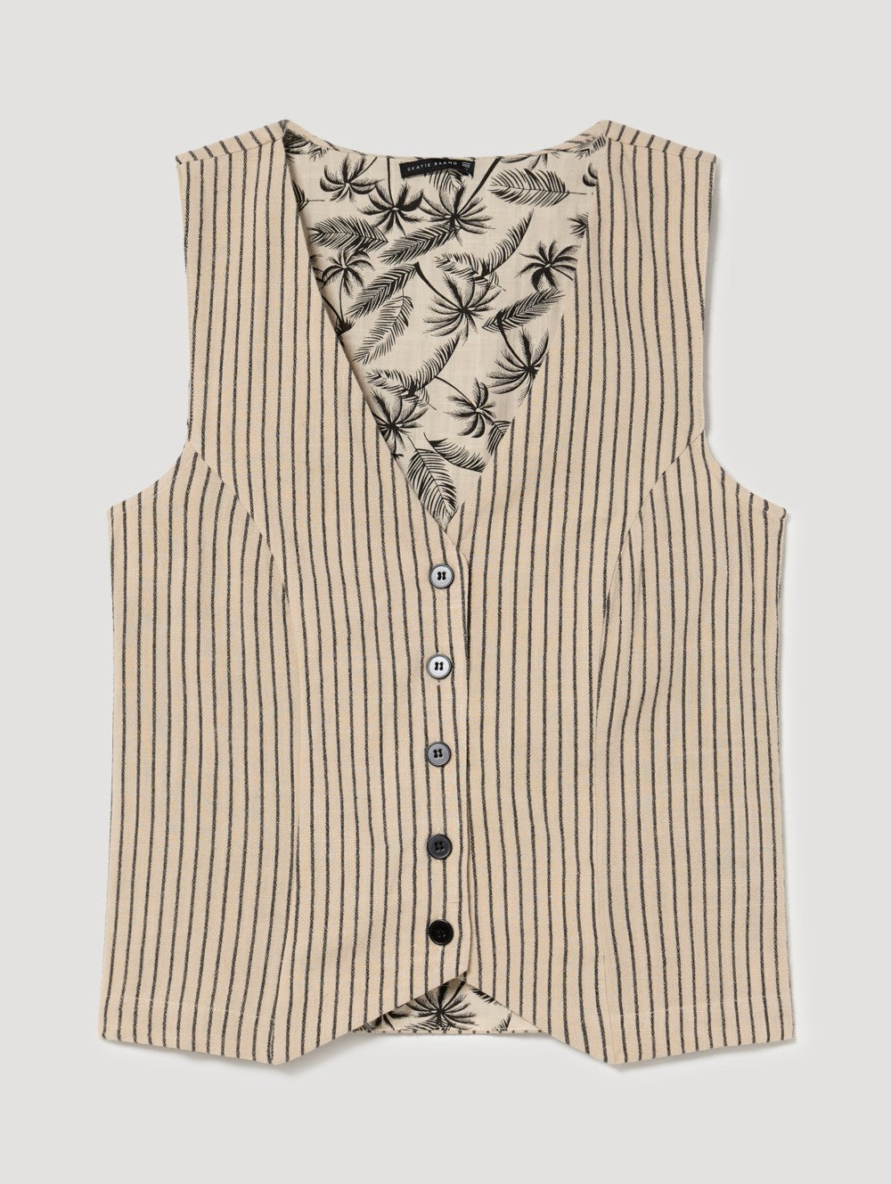 Stripe Linen Vest So5j251v