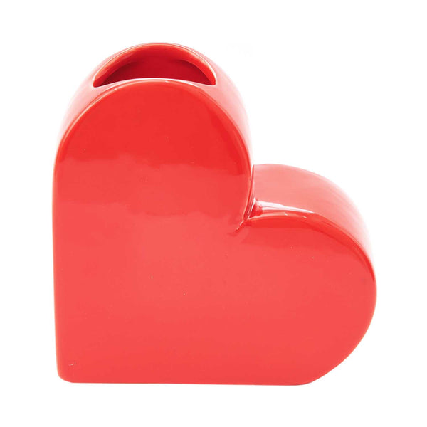 Small Red Ceramic Heart Vase