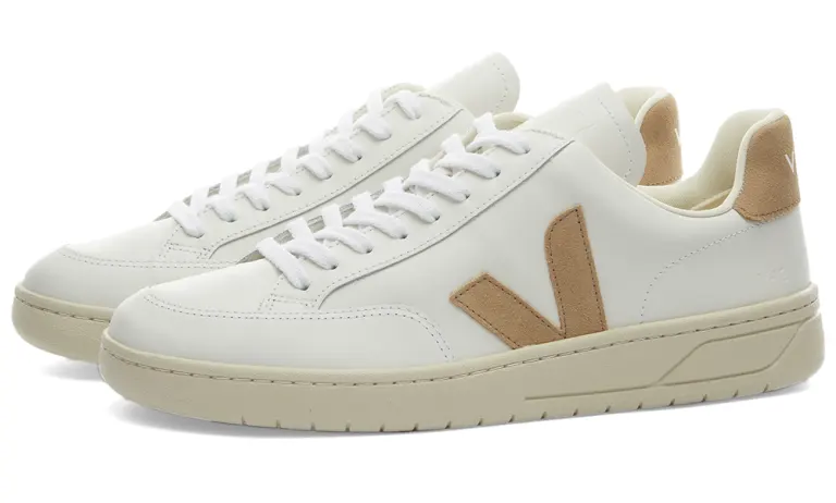 V-12 Leather Sneaker White & Dune