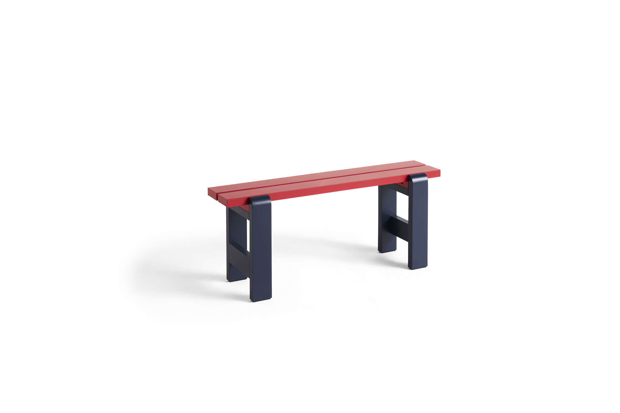 Wine Red Water Based Lacquered Pinewood Frame New Weekday Bench Duo