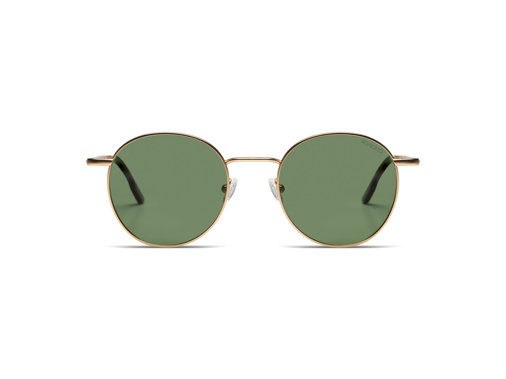Komono Solid Green White Gold Pete Sunglasses