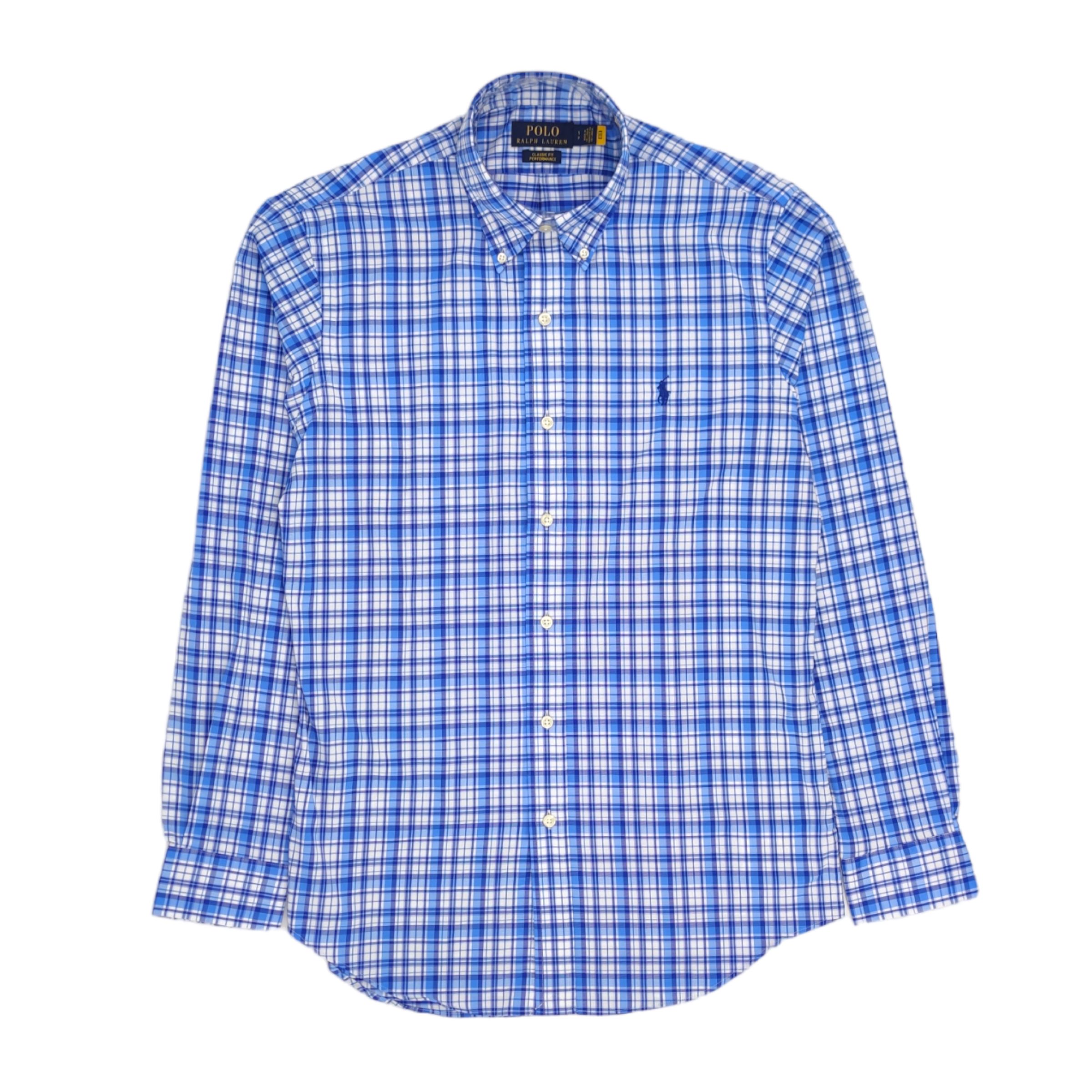 Classic Fit Performance Men Blue Share Shirt