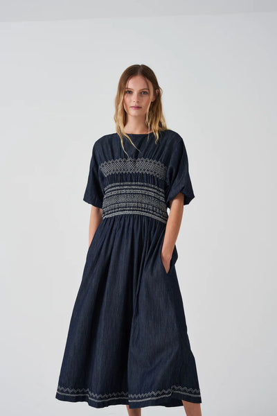 Sally Dress - Washed Indigo