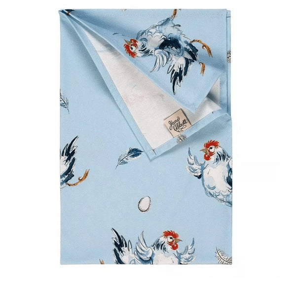 Tea Towel - Dancing Hen Blue