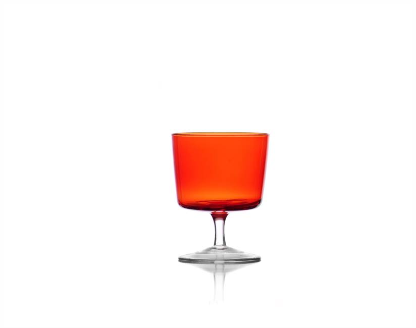 AURORA Set of 6 Orange Water Stemmed Glasses