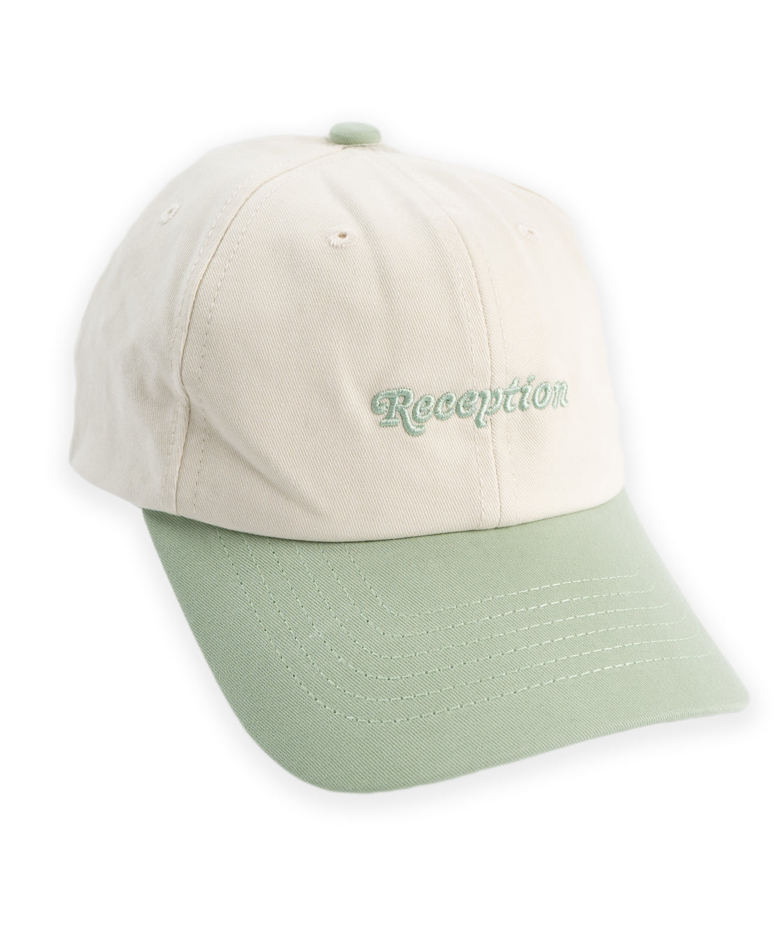 Reception 6 Panel Cap - White Bone/ Smoke Green