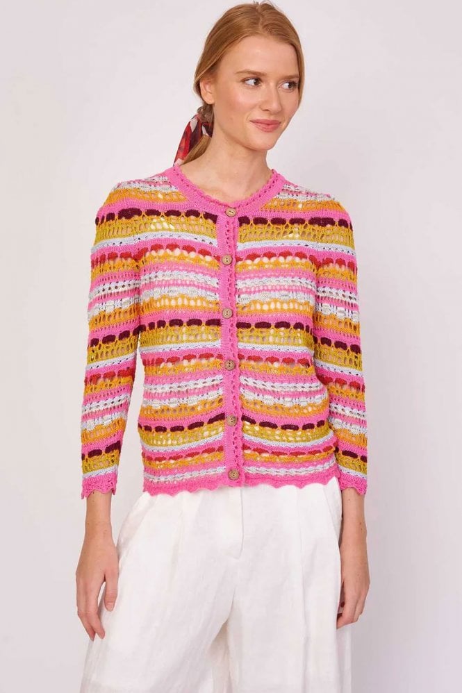 Orchestre Crochet Cardigan In Rose