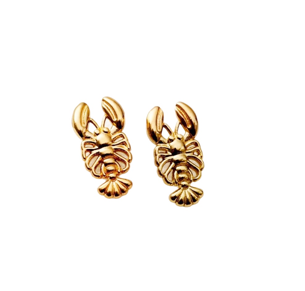 Posh Totty Designs 18ct Gold plated Sterling Silver lobster studs