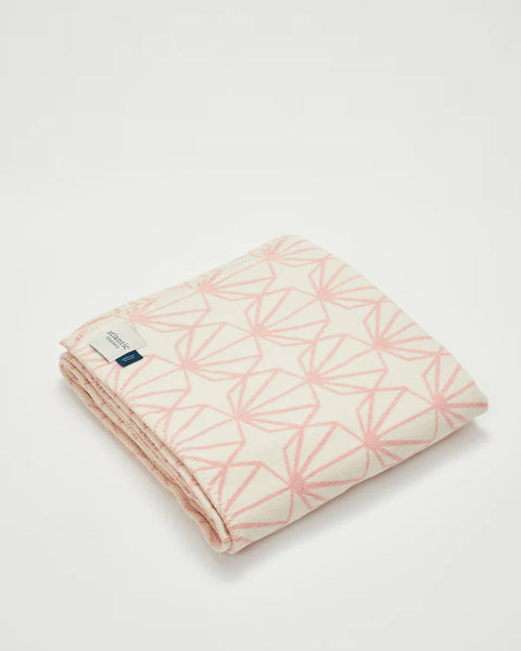 Atlantic Blanket Recycled Cotton Pink Shell Design Blanket